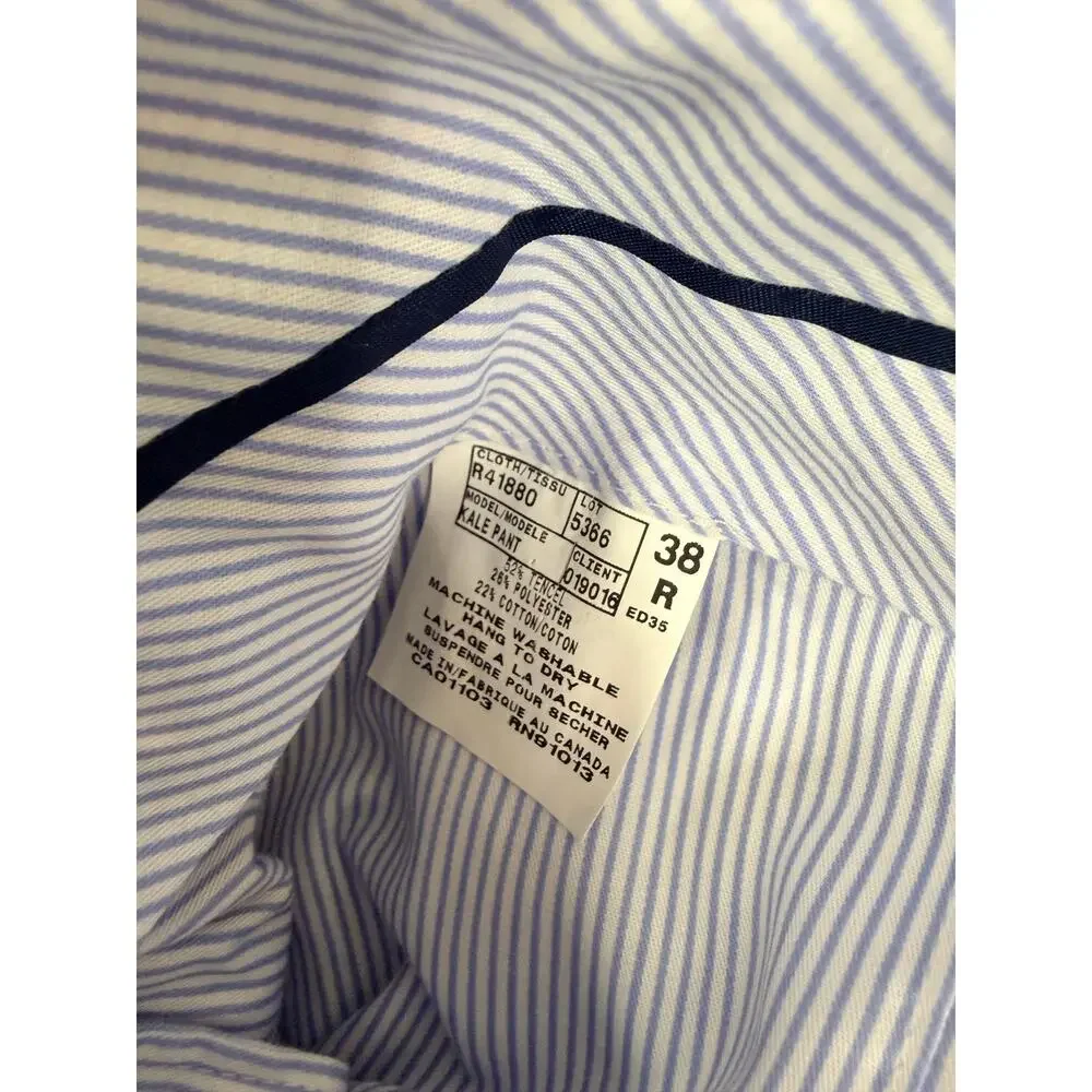 Saks Fifth Avenue Men 38R Tan Dress Pants Flat Front Cotton Blend TV Wardrobe